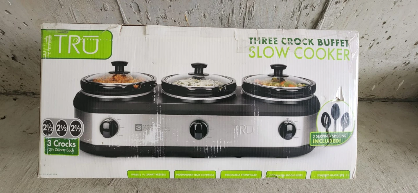 TRU Three Crock Buffet Slow Cooker