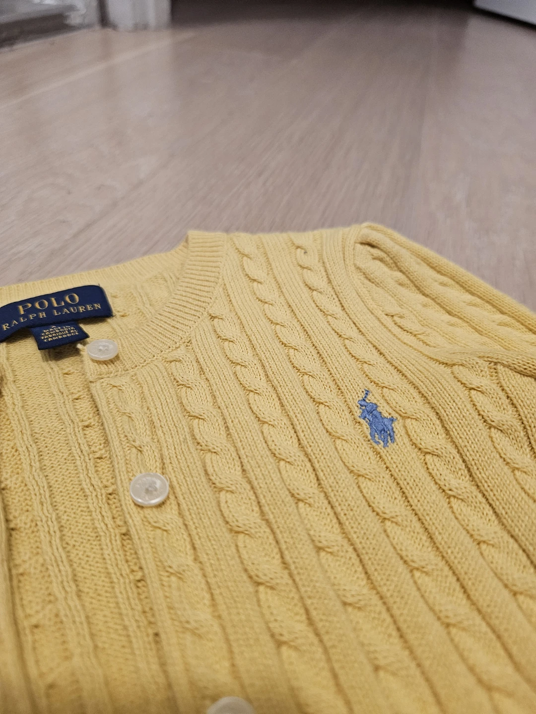 Kids Polo Ralph Lauren Cable Knit Cardigan Yellow Size 6 - photo 2