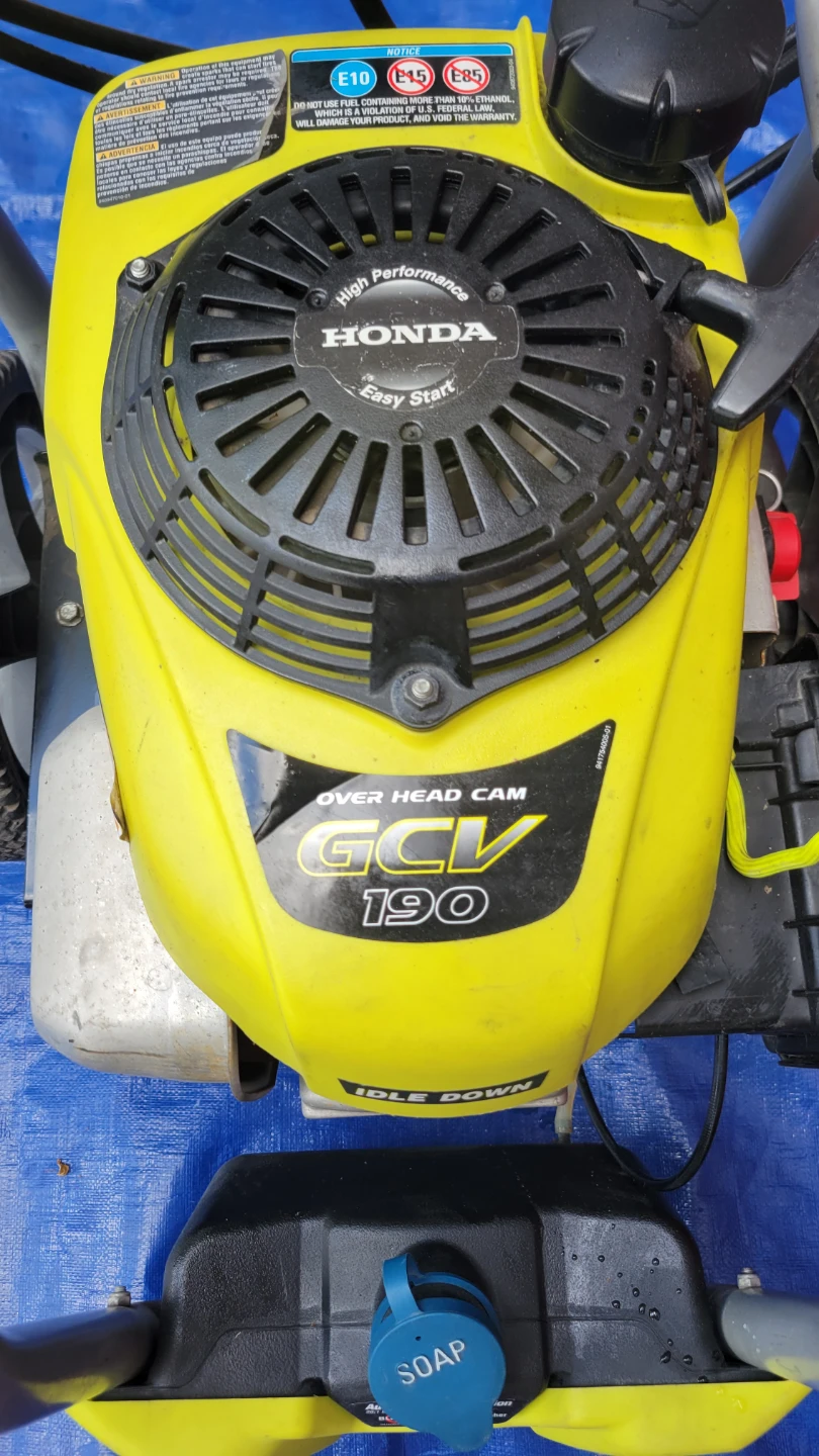 Honda GCV190 Ryobi 3100psi power washer
