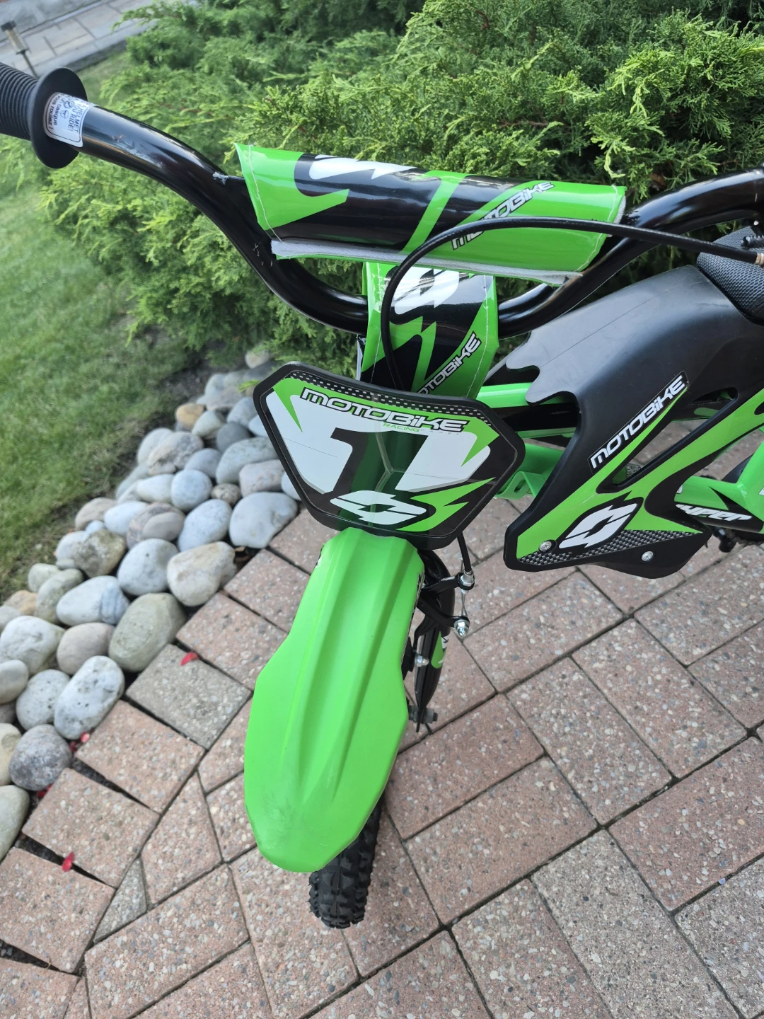 Green Motobike Kids Bicycle with Training Wheels - photo 2