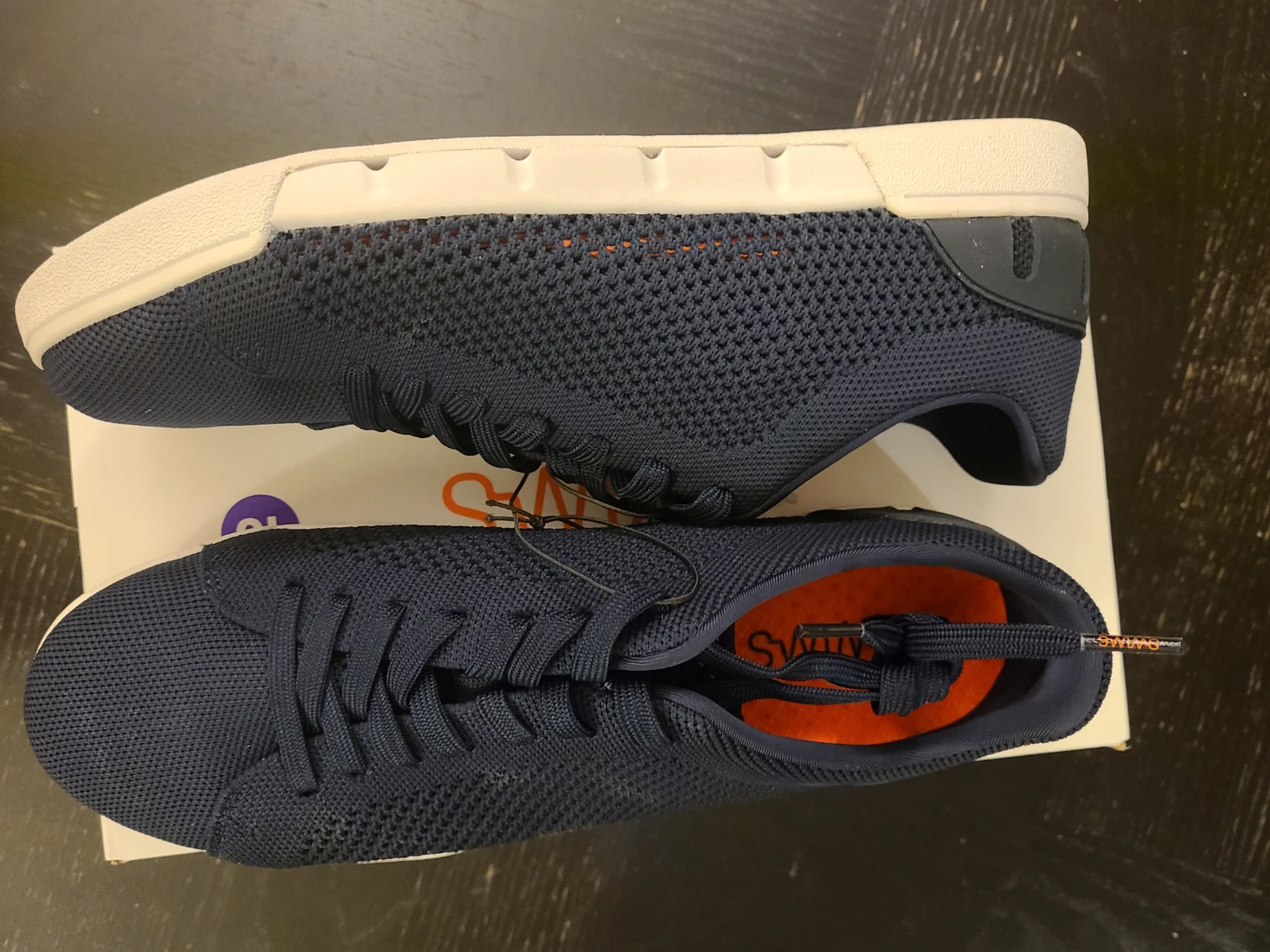 SWIMS Breeze Tennis Knit Shoes - Navy - Size 10 - photo 4