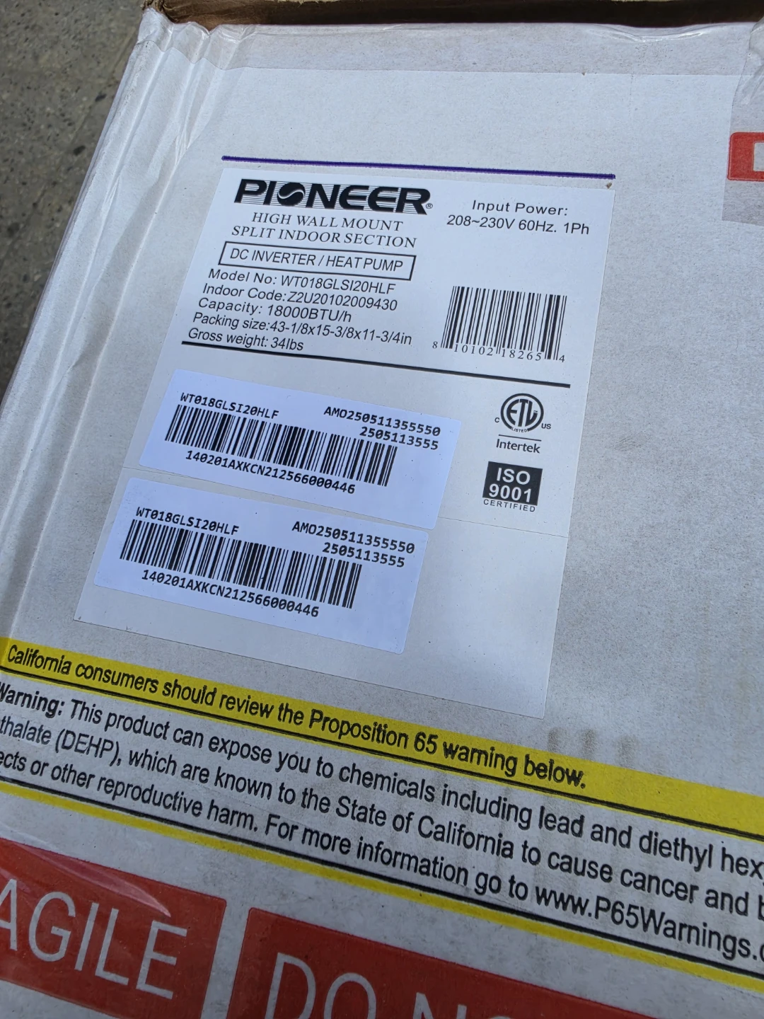 Pioneer Diamante Pro 18000 BTU Ductless Mini Split - photo 3