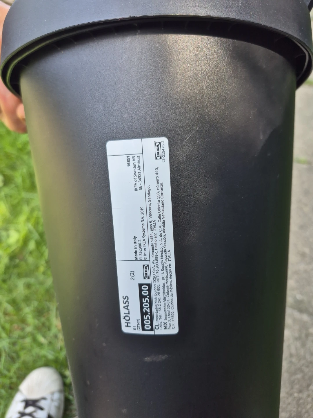 IKEA HÖLASS Black Trash Can with Lid - photo 4