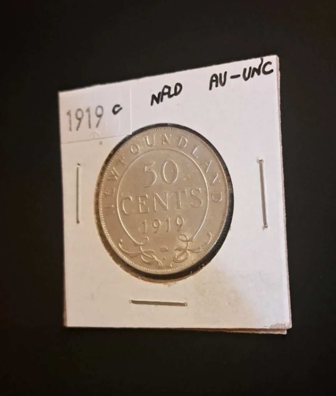 1919C Newfoundland 50 Cents, Silver Coin, AU-UNC!! - photo 3