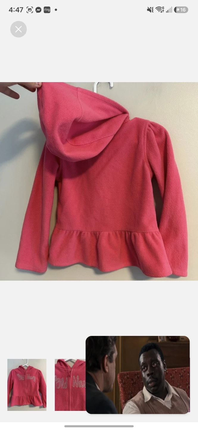 Old Navy Pink Fleece Peplum Hoodie - photo 4