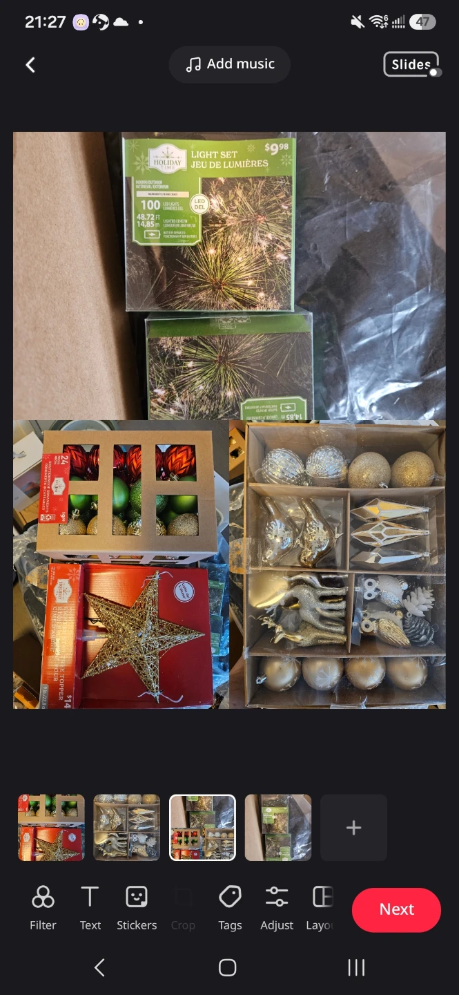Christmas Ornaments & Lights Set