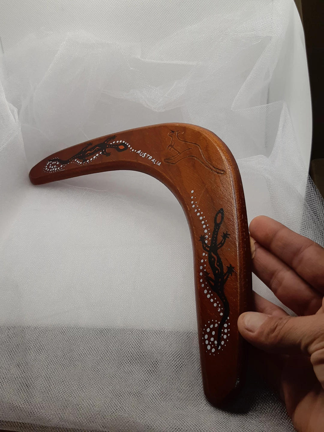 vintage, handmade wooden boomerang from Australia