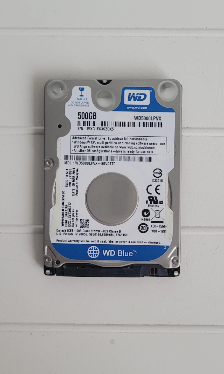 WD 500GB HDD drive