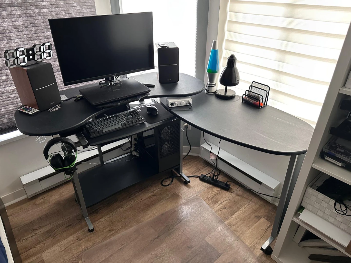 Black L-Shaped Computer Desk