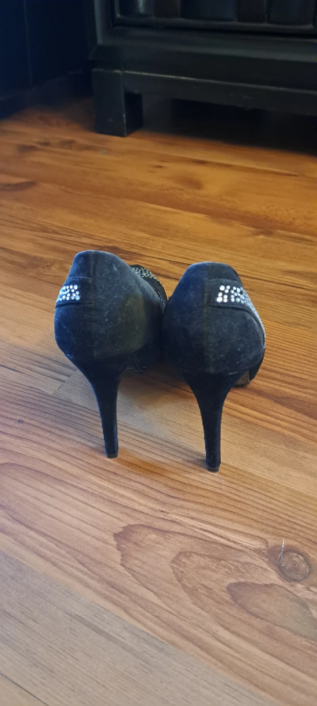 Black Embellished Stiletto Heels - photo 2