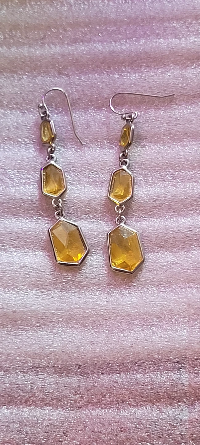 Yellow Gemstone Dangle Earrings - photo 3