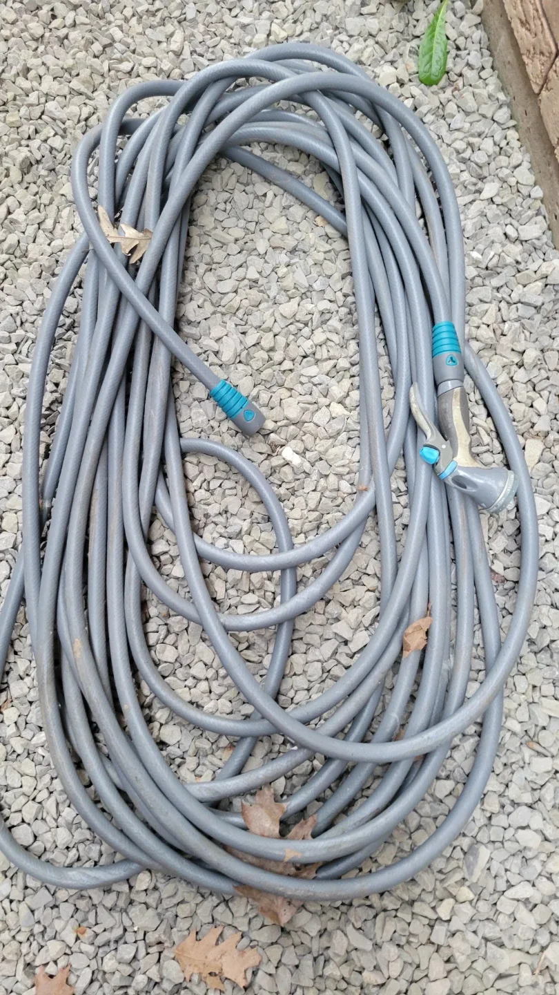 Yardworks Heavy-Duty Garden Hose with Nozzle and Quick Connect