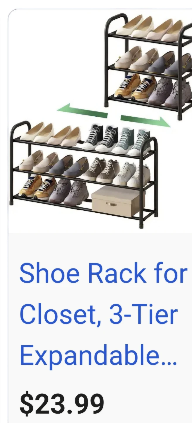 3-Tier Expandable Shoe Rack - photo 4
