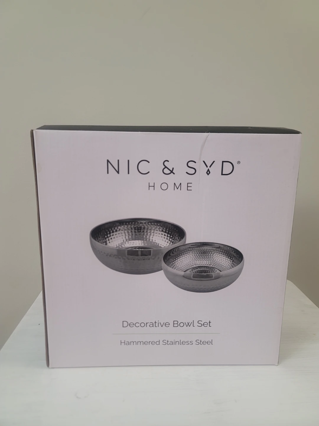 NIC & SYD Decorative Bowl Set - Hammered Stainless Steel