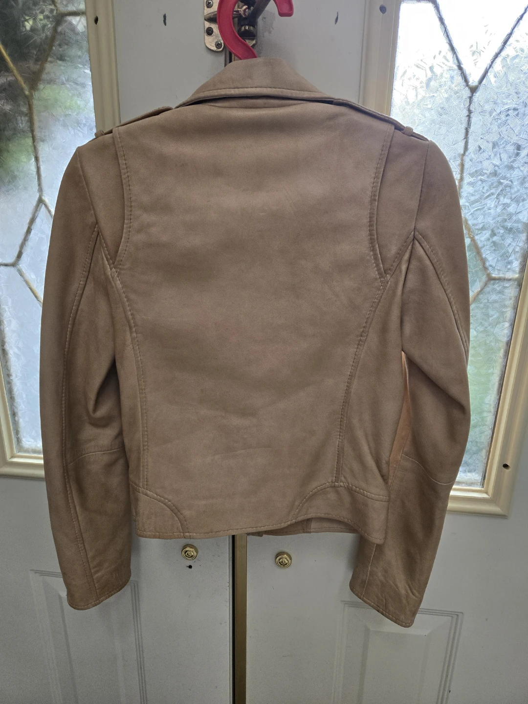Paul & Joe Sister Beige Leather Moto Jacket - photo 2