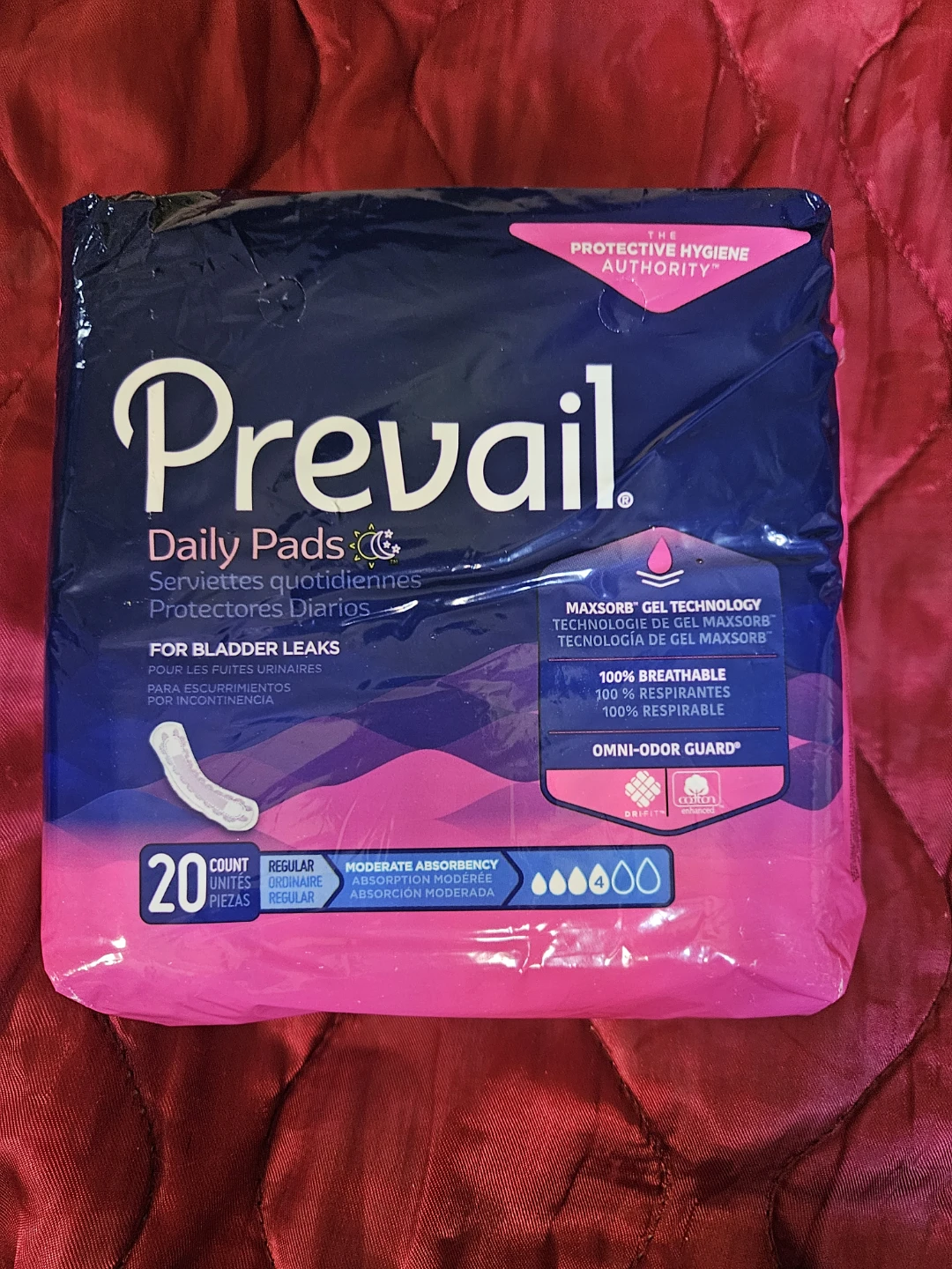 Free Prevail Daily Pads - Moderate Absorbency (20 Count)