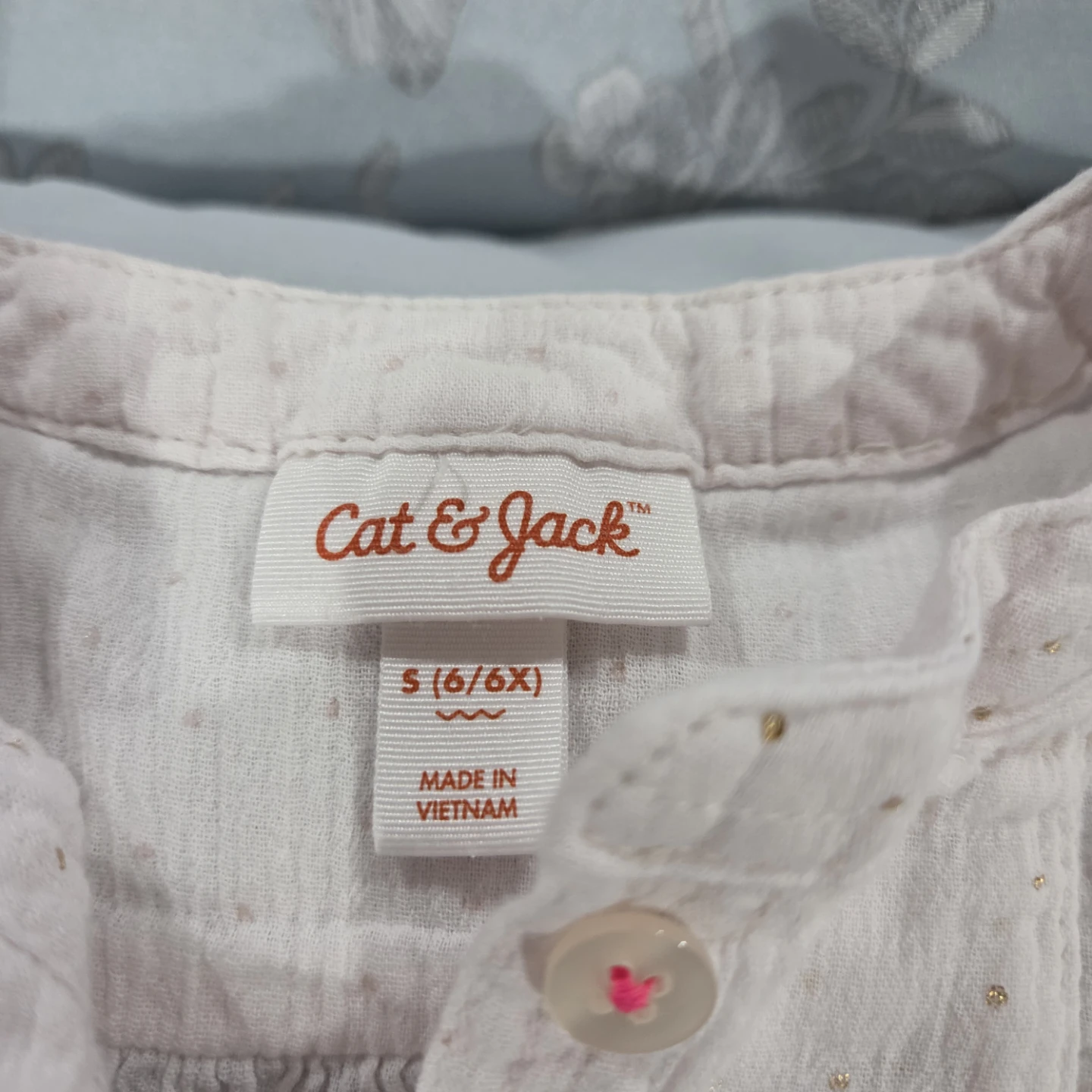 Cat & Jack Girls S (6/6X) White Dot Top - photo 2