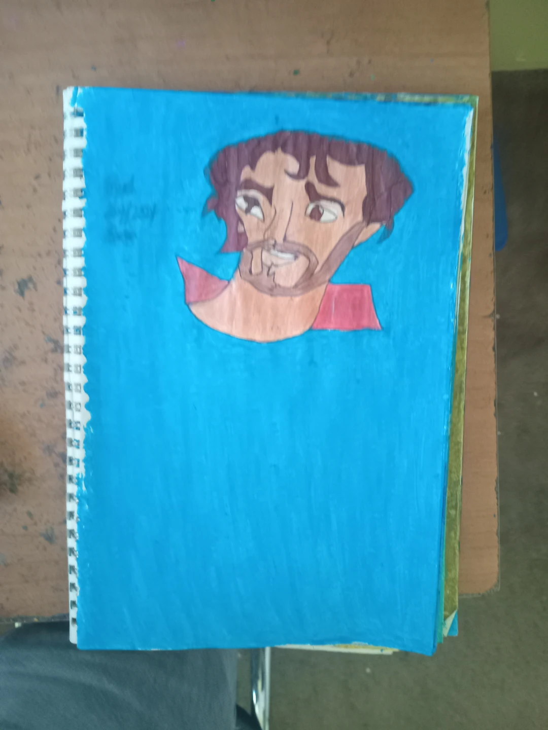 Blue Background: Famous Character Drawing - photo 2