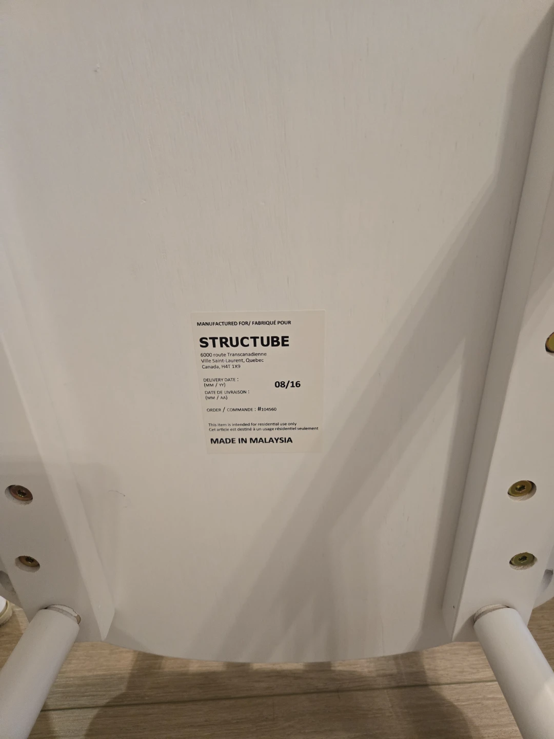 Structube White Dining Chairs (Set of 4) - photo 3