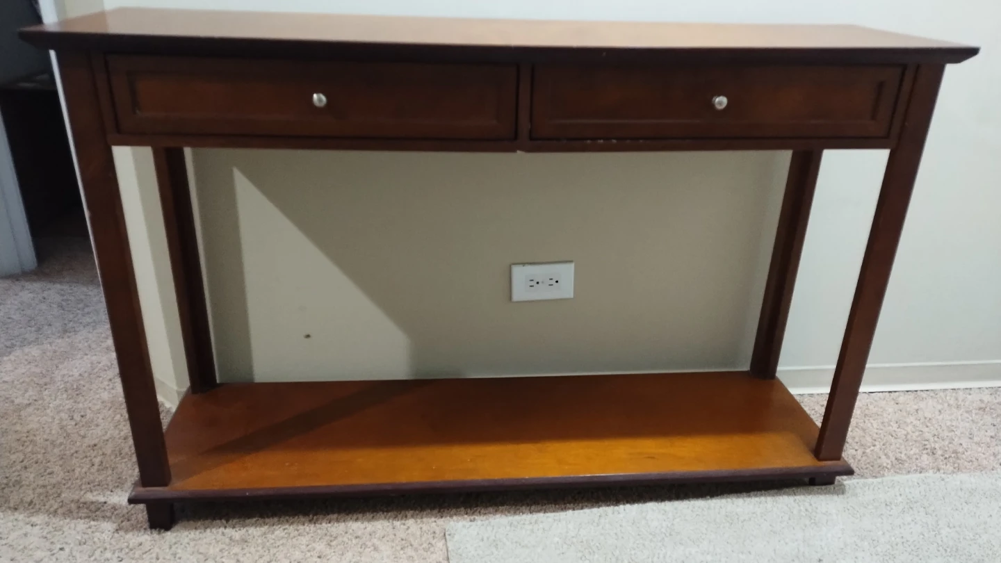 Wooden Console Table with Two Drawers
