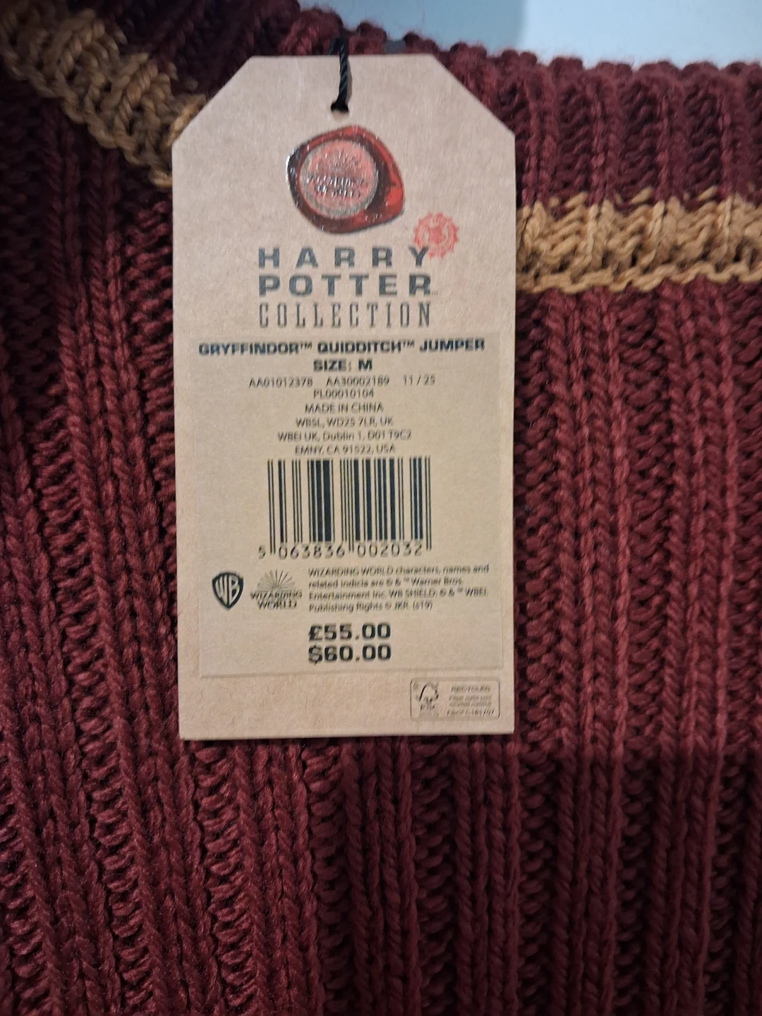 Harry Potter Gryffindor Quidditch Jumper - Size M - photo 2