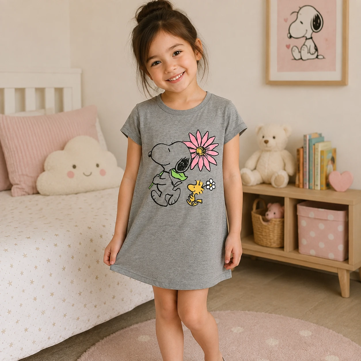 Peanuts Snoopy and Woodstock Graphic T-Shirt - Size 4