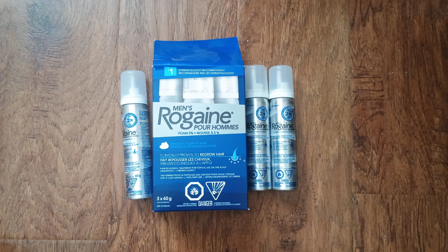 Rogaine foam 5% for men's hair loss 3 month supply