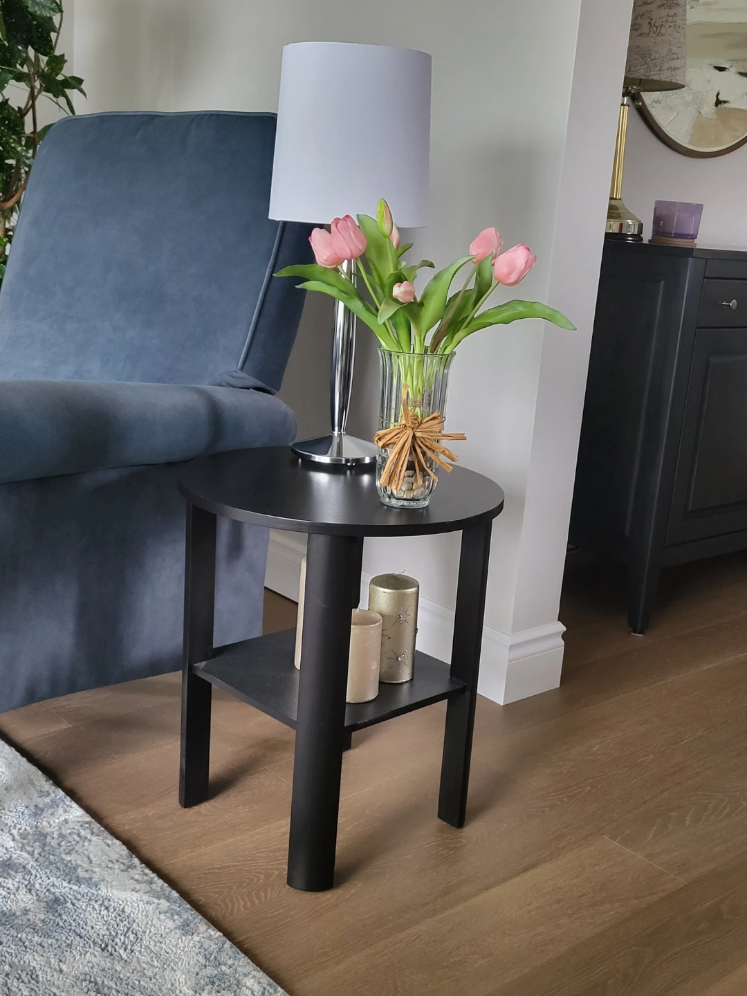 Solid wood black side tables - set of 2 - photo 2