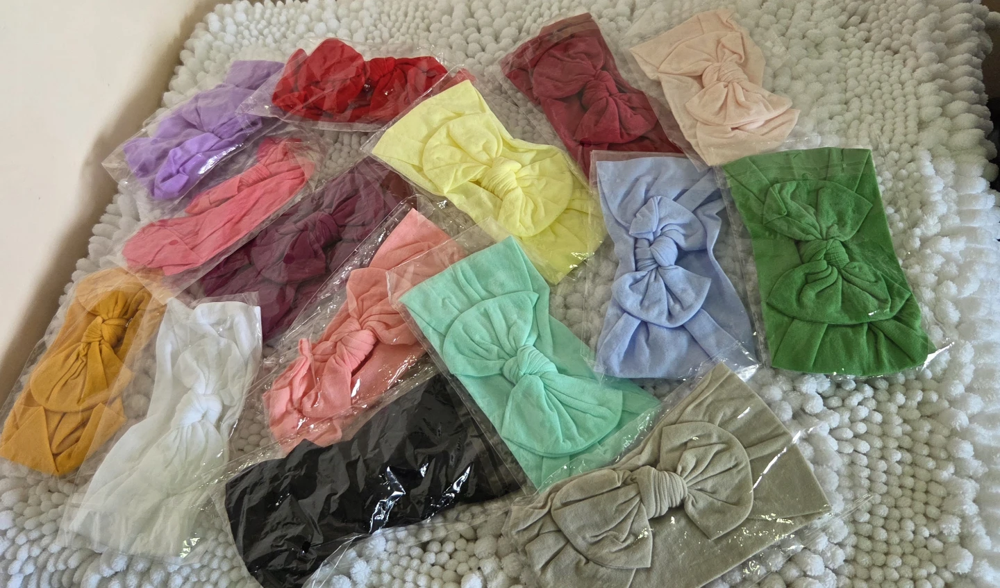 Baby Headbands with Bows - Assorted Colours