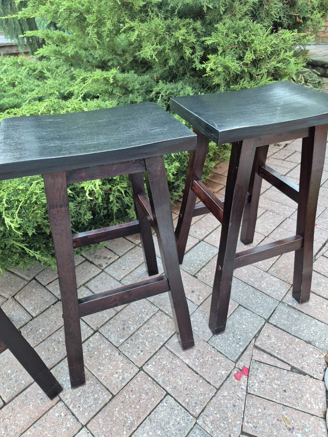 Set of 4 Wooden Bar Stools - photo 4