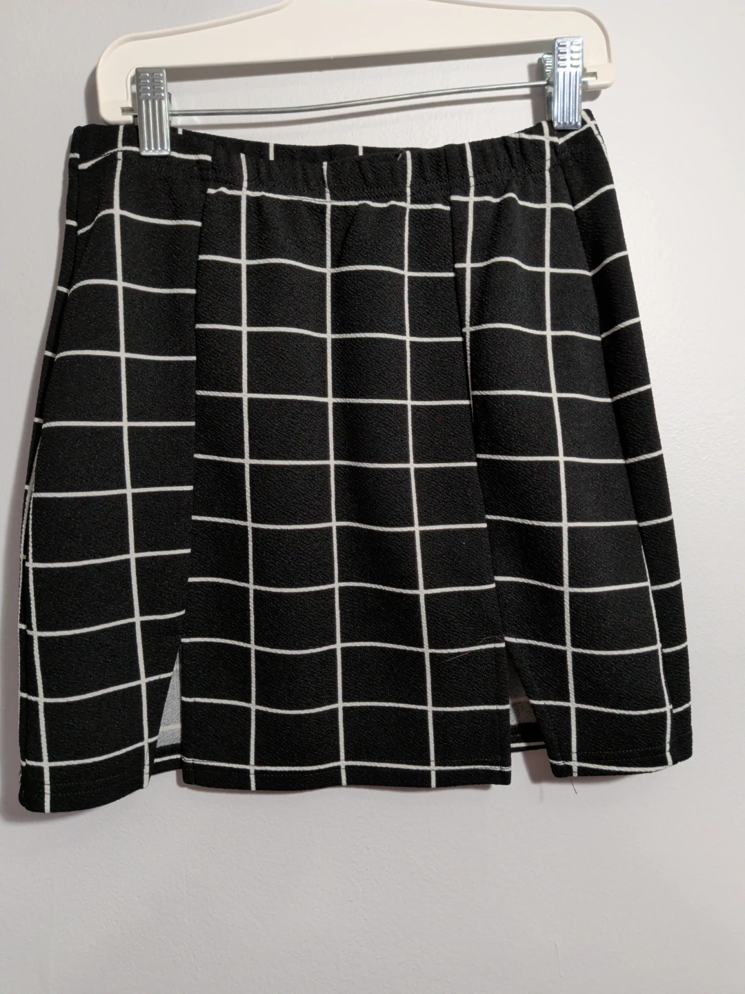 Black and White Grid Mini Skirt - photo 2