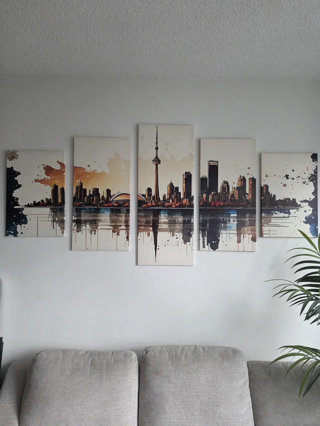 5-Panel Toronto Skyline Canvas Wall Art - photo 2