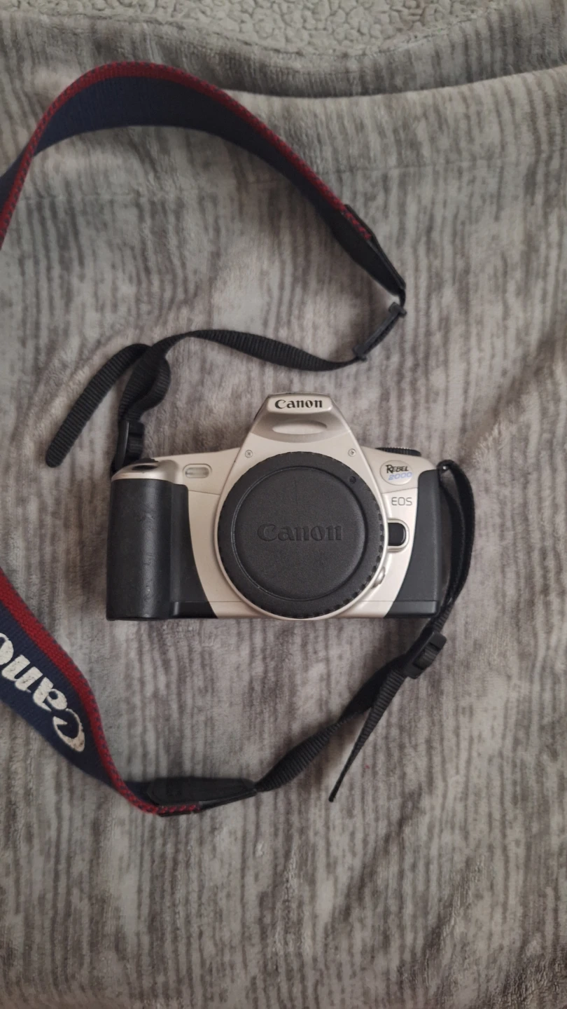 Loaded Canon Rebel 2000 EOS Film Camera with Strap
