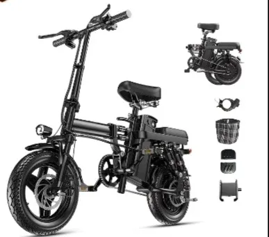 Black Folding Electric Bicycle