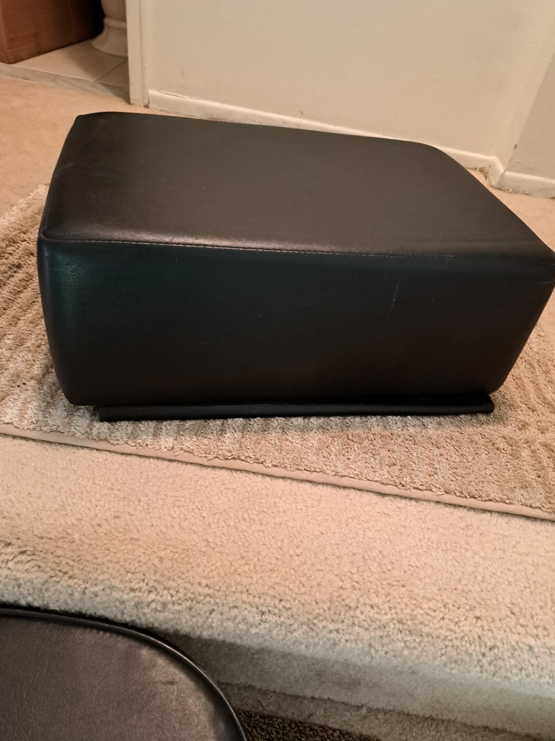 Black  leather  booster seat