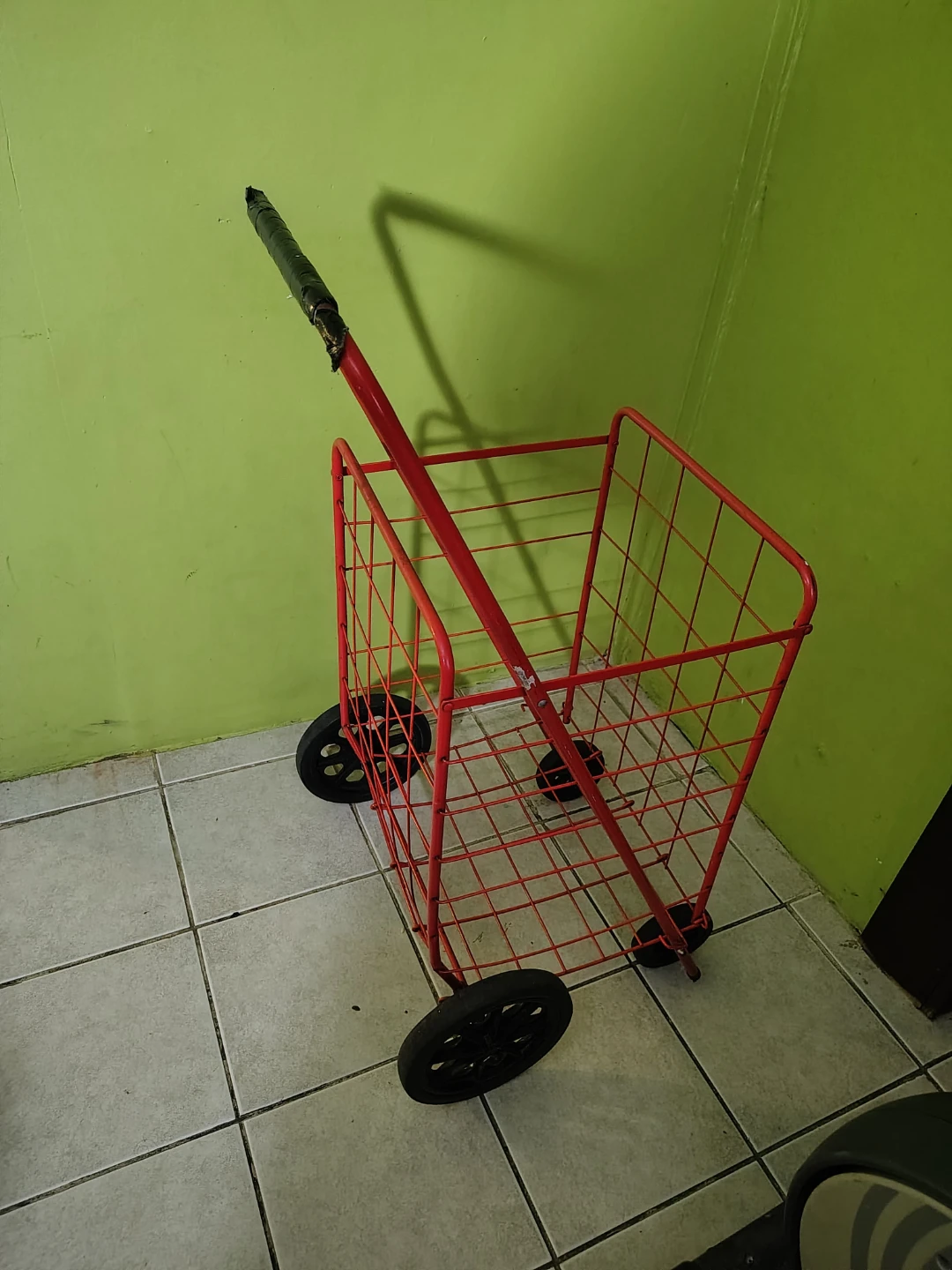 Red Rolling Shopping Cart