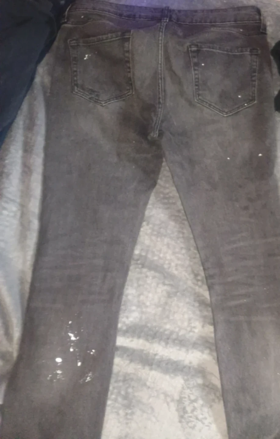 Distressed White Paint Splatter Jeans - photo 4
