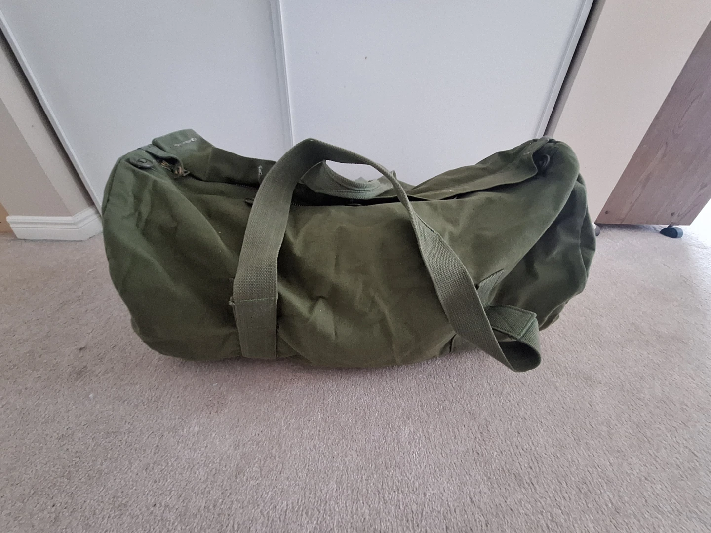 Army Green Canvas Duffel Bag