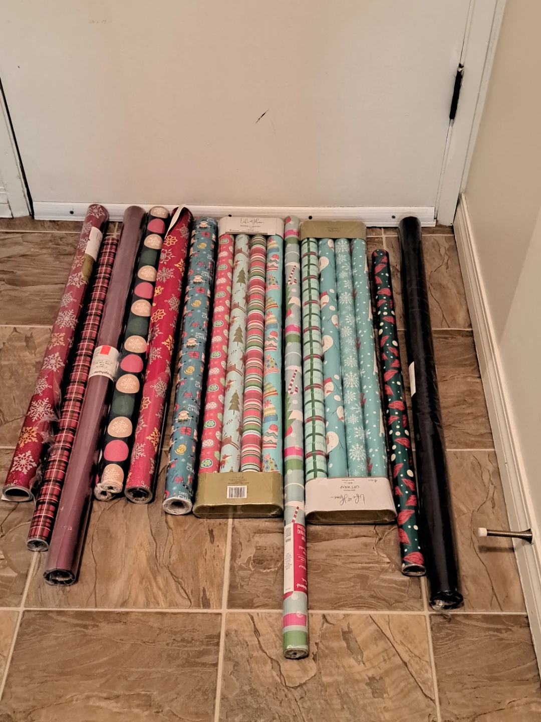 Assorted Christmas Wrapping Paper Rolls