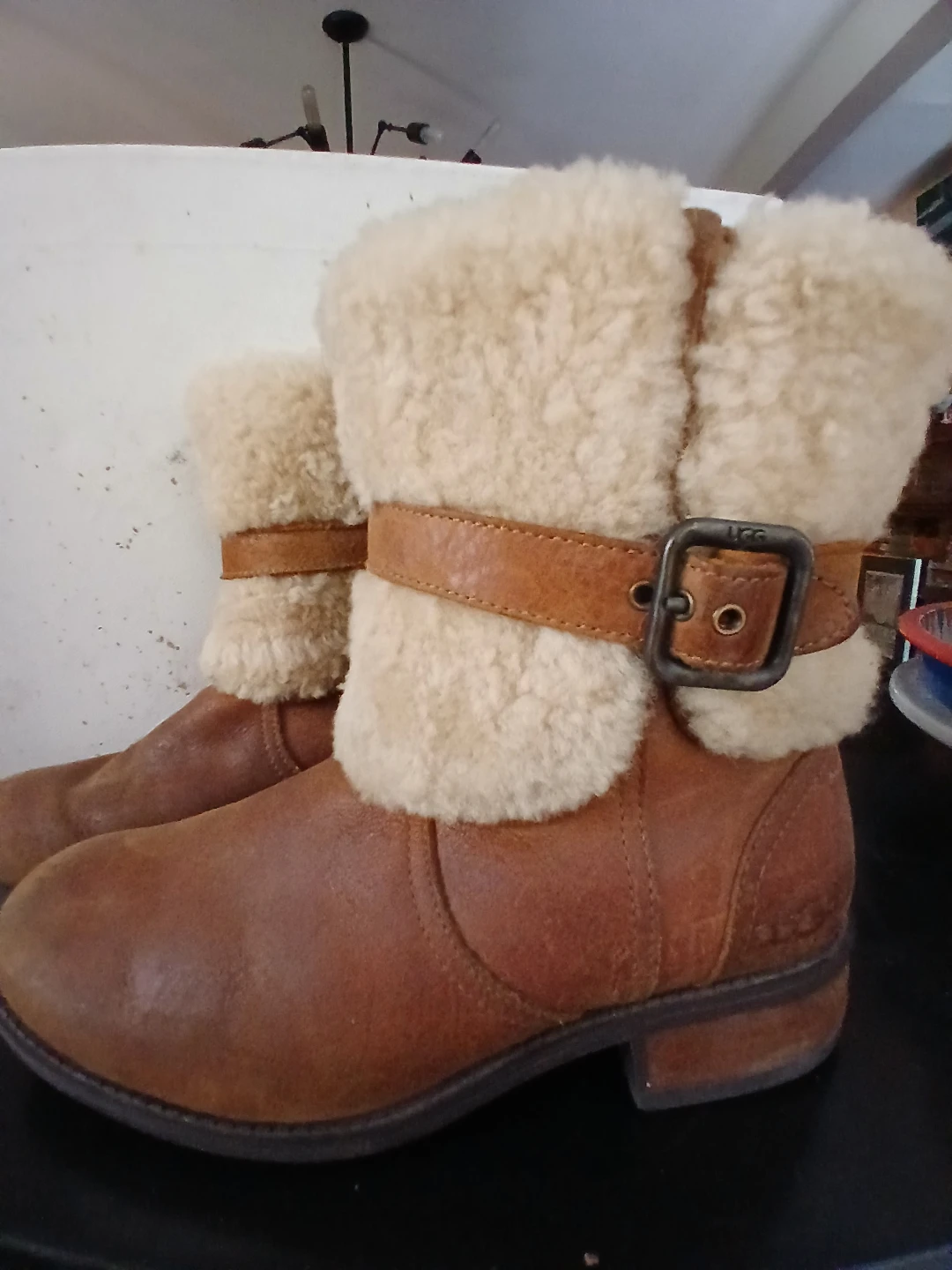 UGG  Blayre Leather Shearling Boots