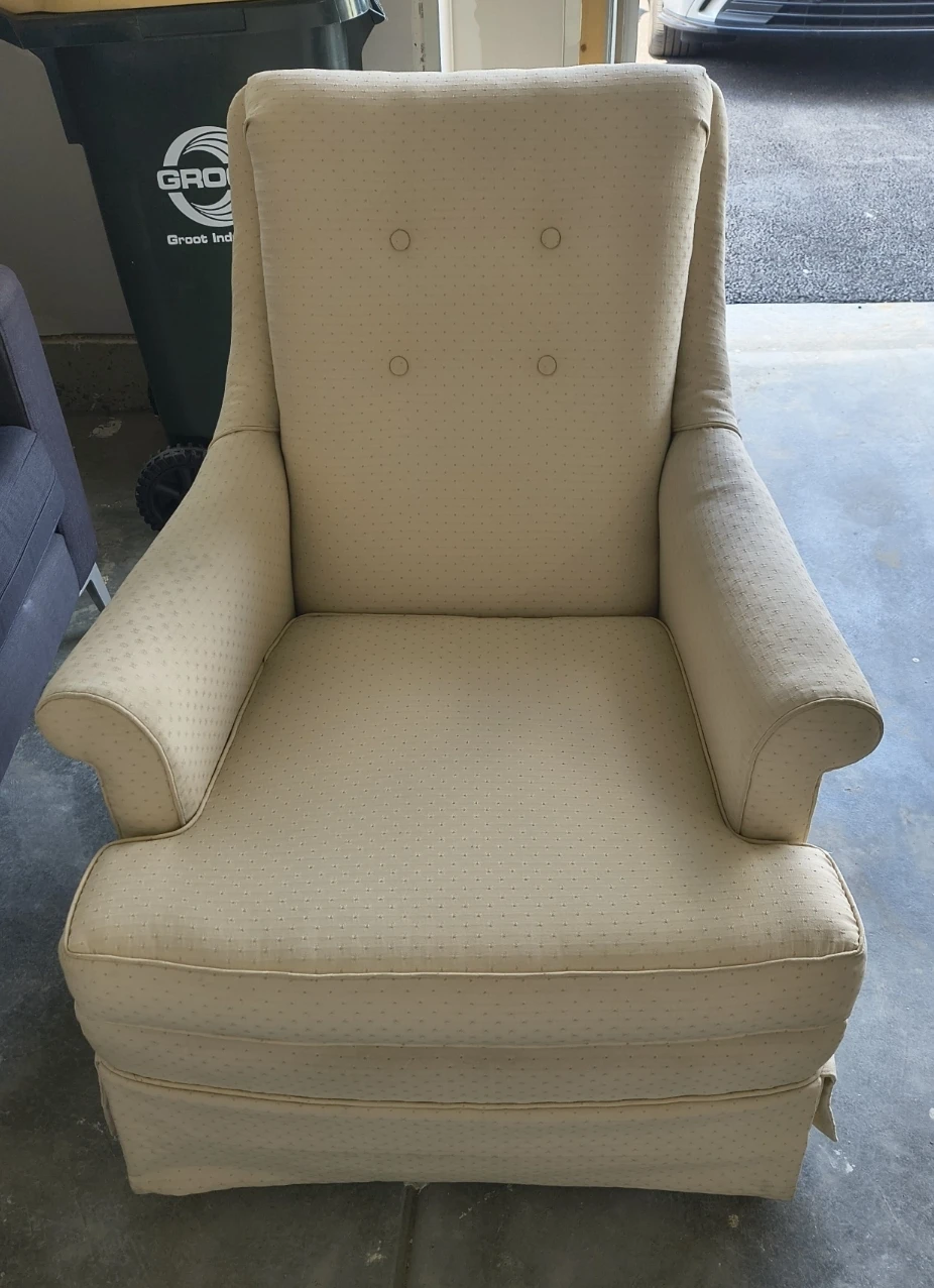 Cream Upholstered Accent Chair