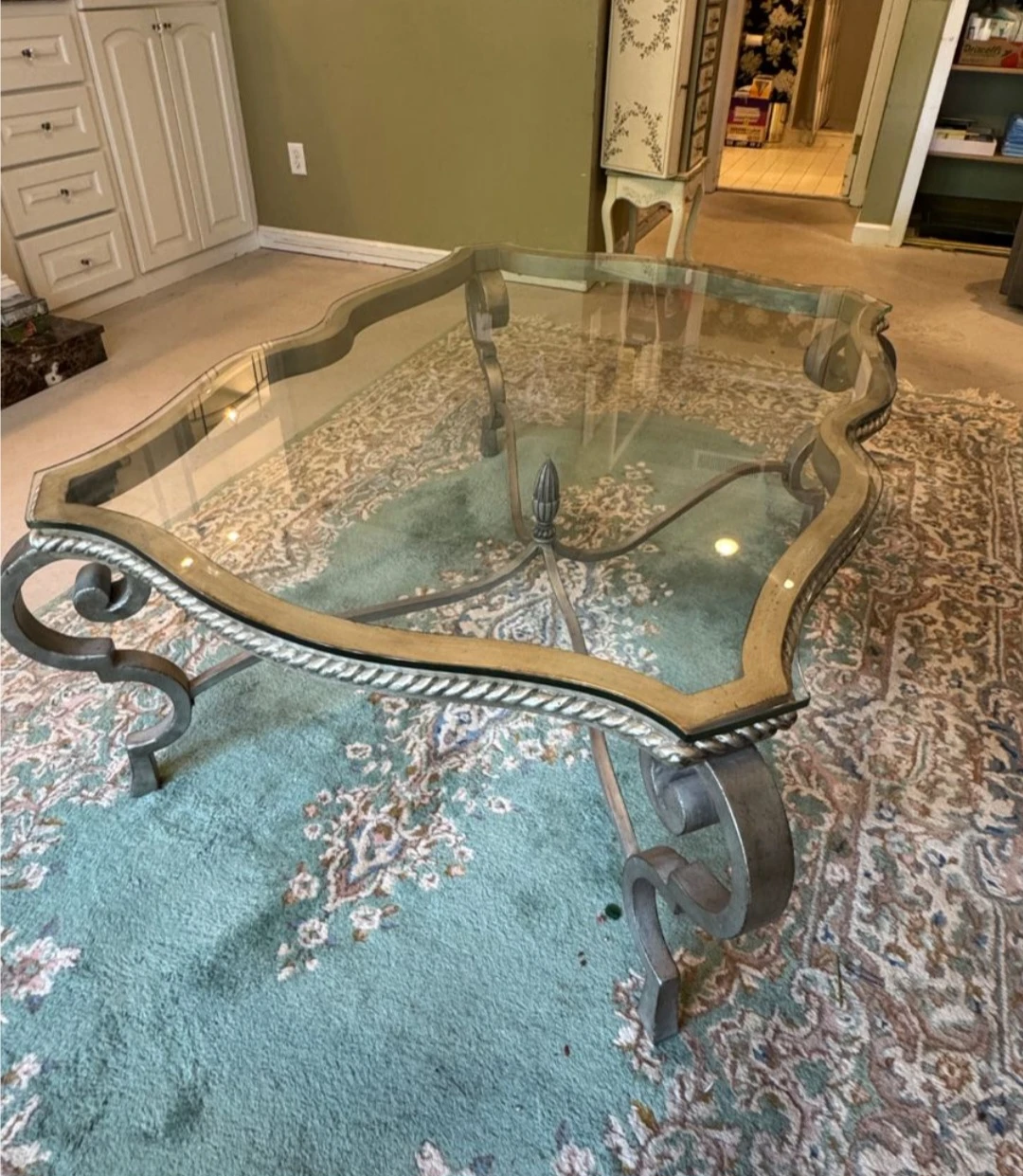 Beautiful iron and glasstop coffee table - photo 2