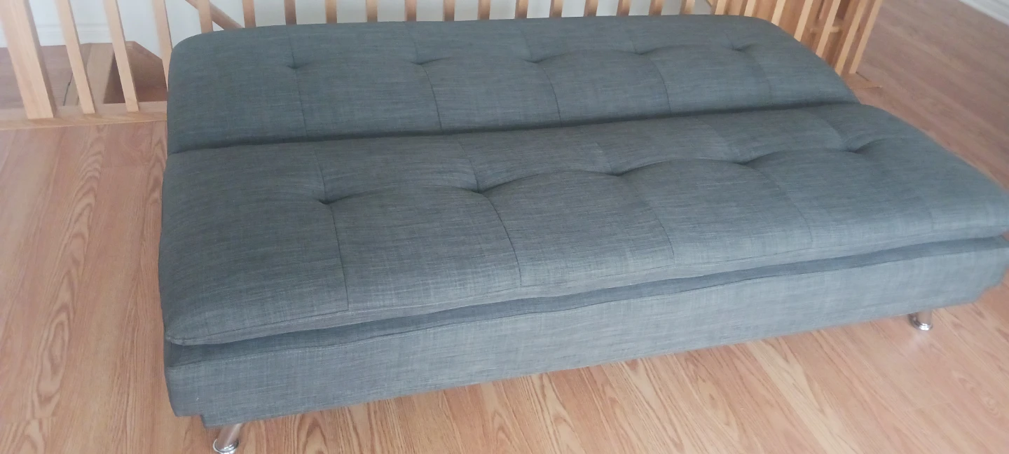 Brick Grey Tufted Sofa Bed - photo 2
