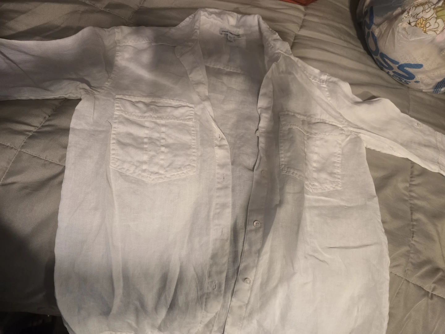 James Perse White Linen Button-Up Shirt Size 1 - photo 2