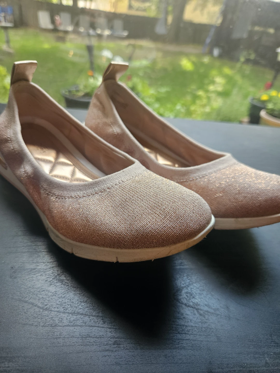 Michael Kors Rose Gold Glitter Ballet Flats