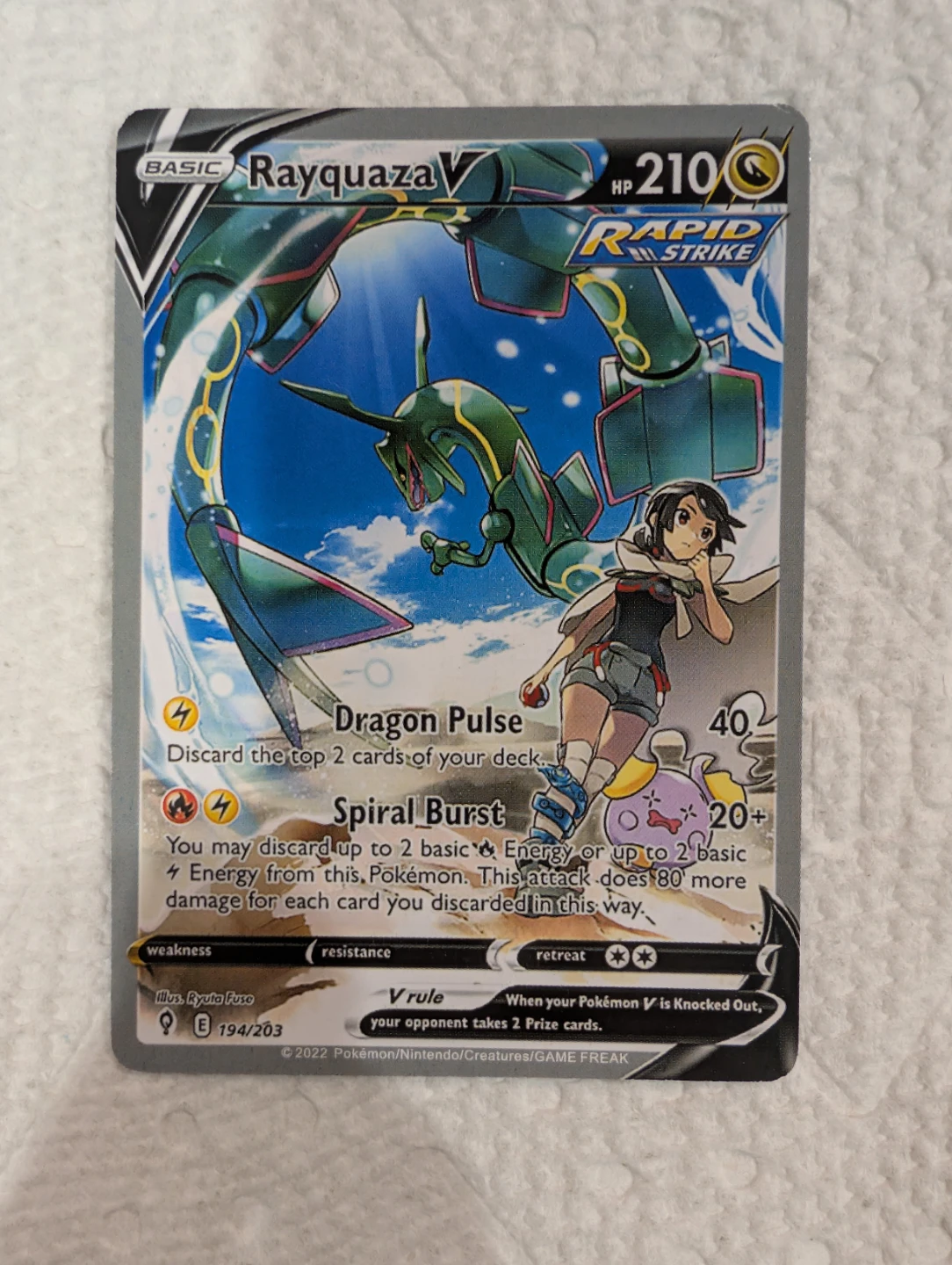 Rayquaza V ( Alternate Full Art ) :  Evolving Skies - photo 4