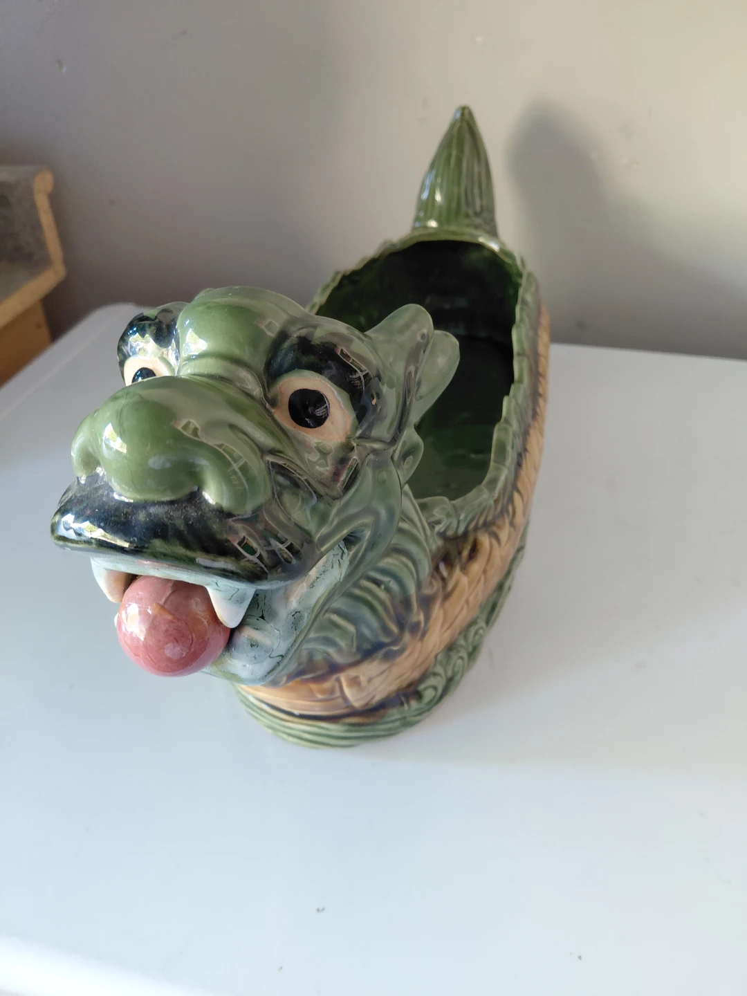 Vintage Ceramic Dragon Planter or Bowl - photo 3