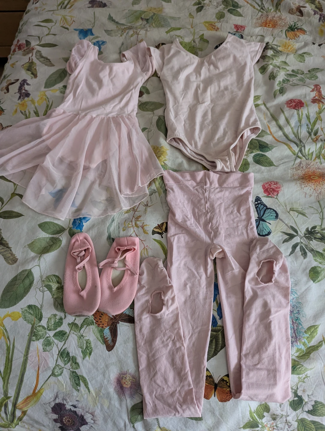 Pink Ballet Outfit with Leotard, Skirt, Tights & Shoes