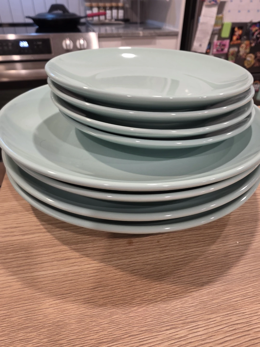 Set of 8 Light Blue Plates