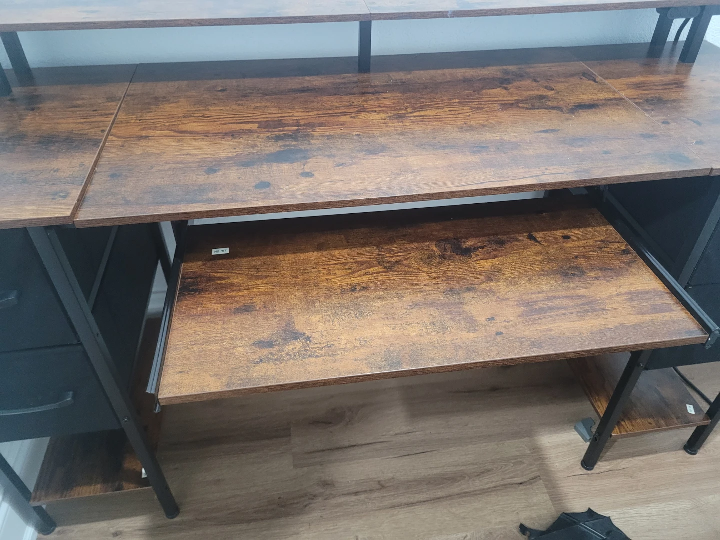 Computer Desk with Keyboard Tray and Shelving - photo 2